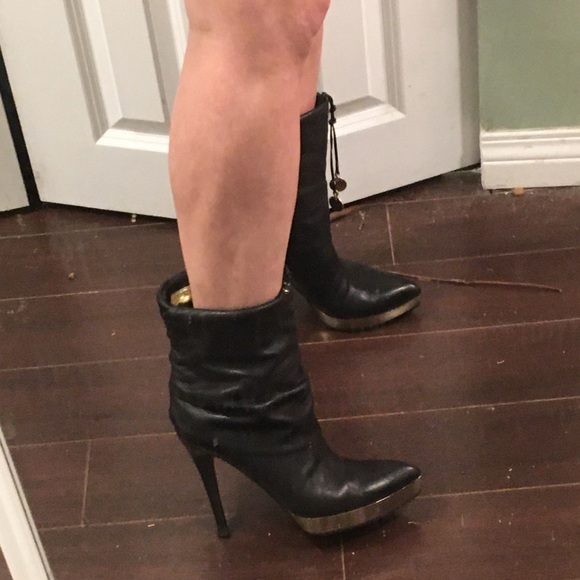 Gucci stiletto fold over boots with platform 8.5 B - Picture 5 of 6